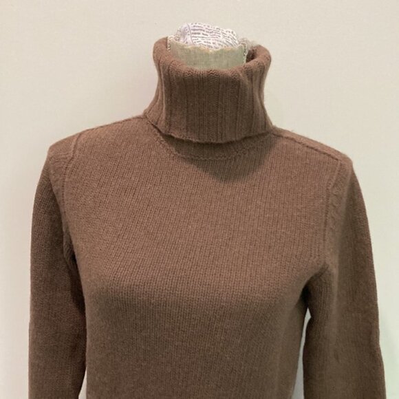 SISLEY Turtleneck Sweater Brown Wool Chunky Angora - Picture 5 of 12